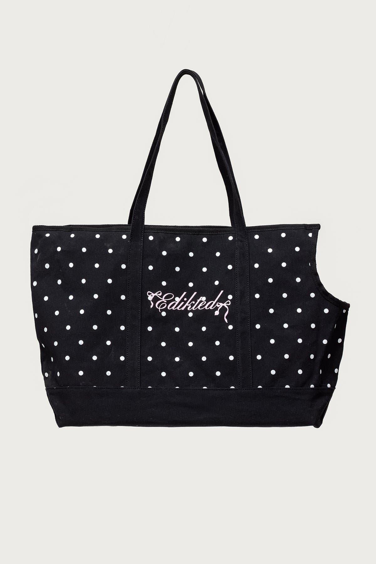 Polka Dot Pet Carrier Tote Bag - Canvas Polyester Cotton Small Pets 23.6x14.1x6.3in
