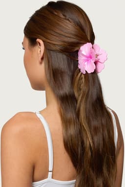 Hibiscus Flower Claw Clip 3 Inch Plastic Hair Accessory