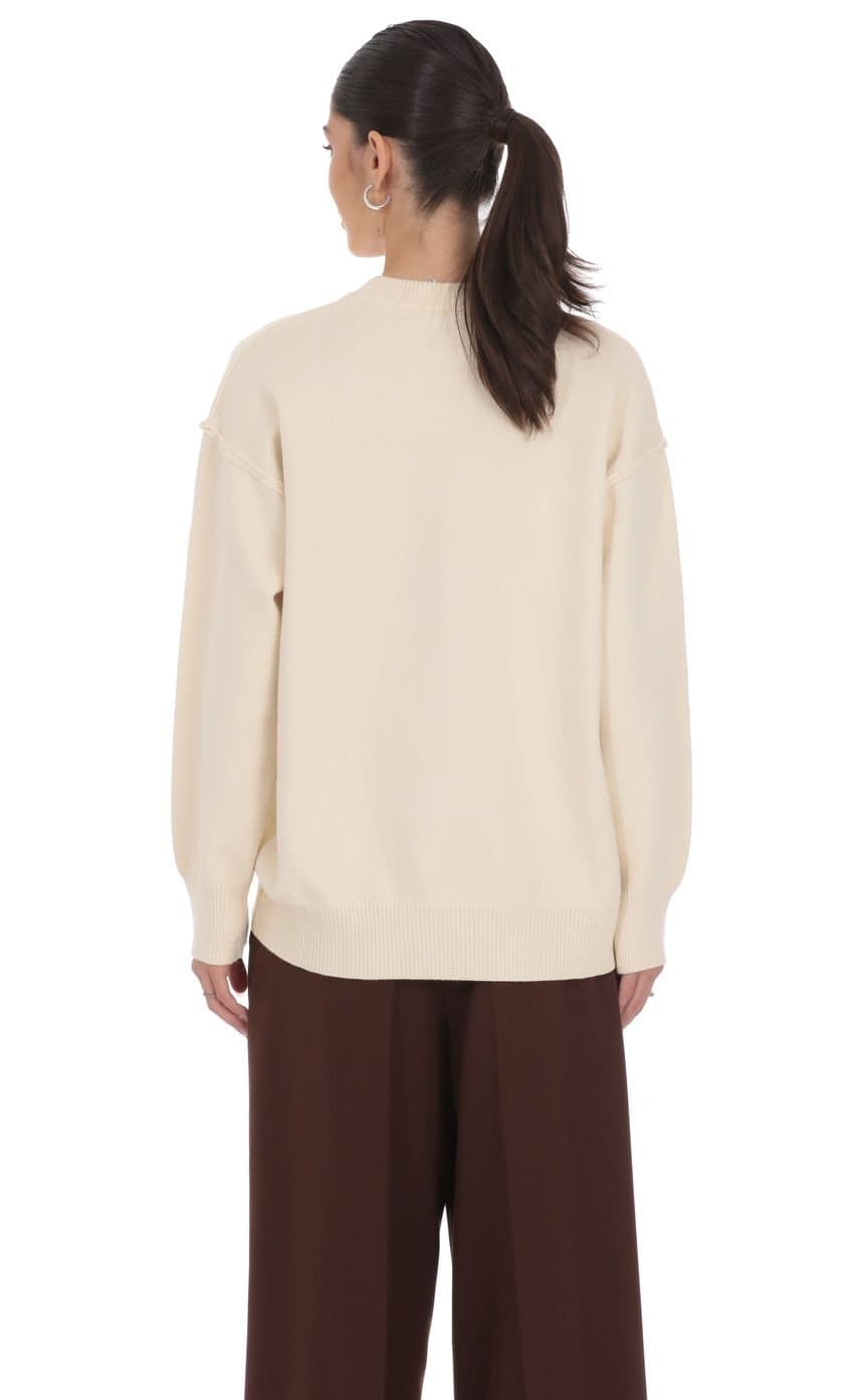 Oversized Knit Jumper in Ivory