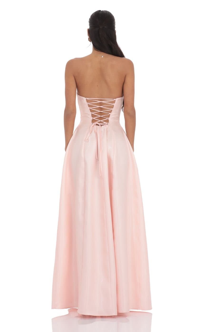Sheen Empire Waist Maxi Dress in Pink