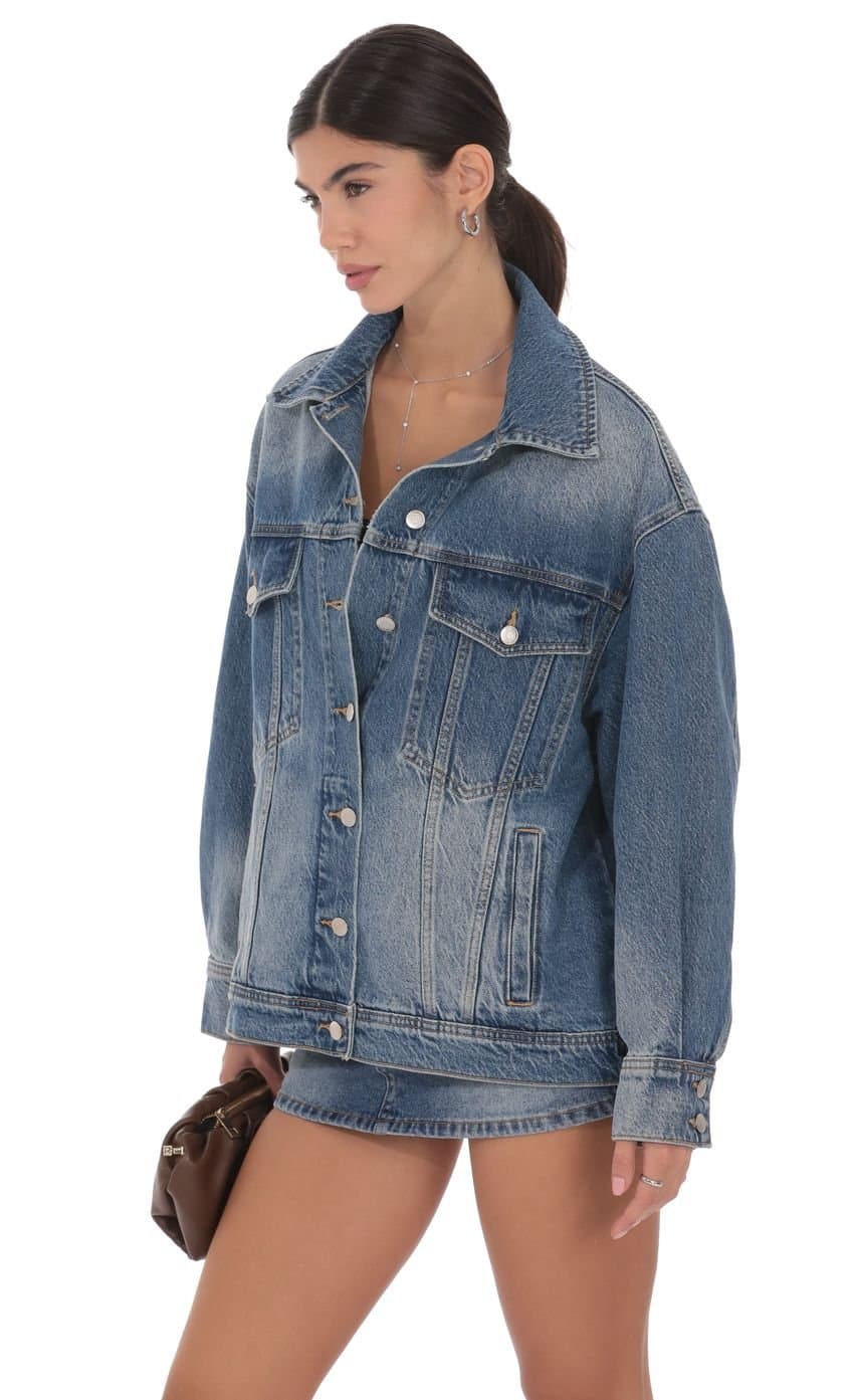 Oversized Denim Jacket in Blue