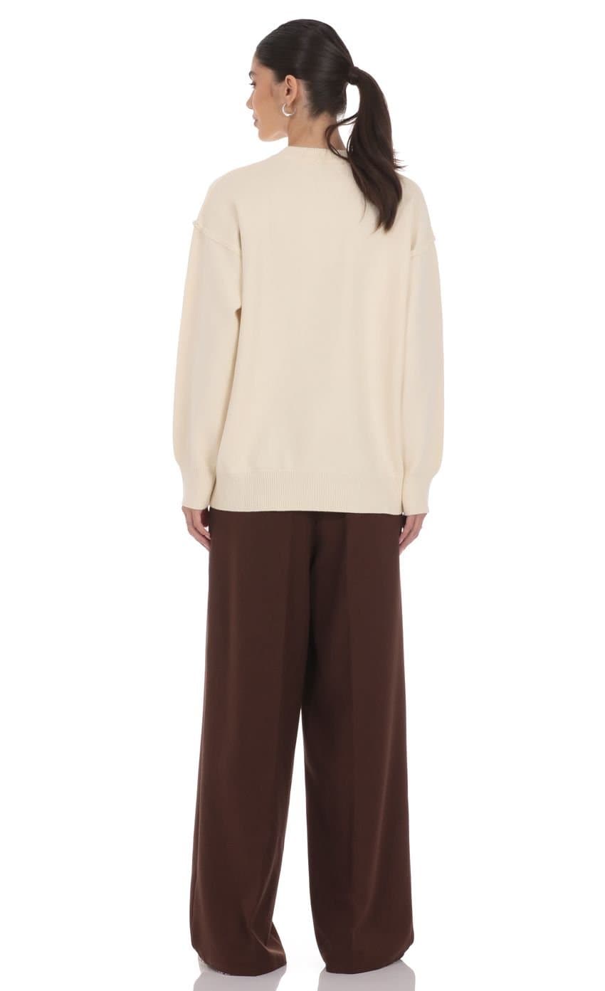 Oversized Knit Jumper in Ivory