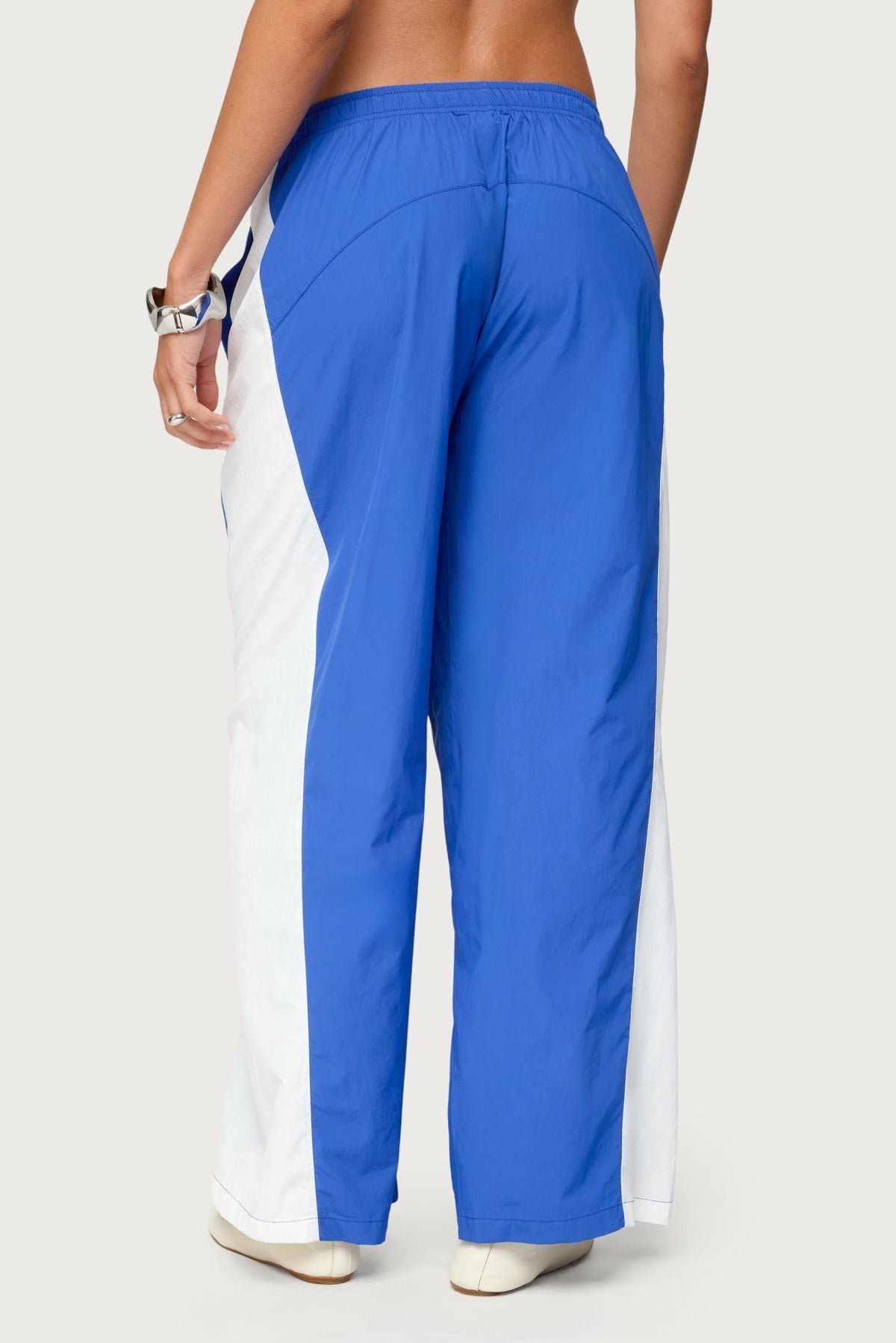 Jaye Contrast Panel Track Pants - Adjustable Tie Waist Polyester
