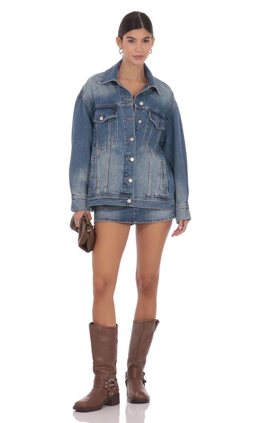 Oversized Denim Jacket in Blue