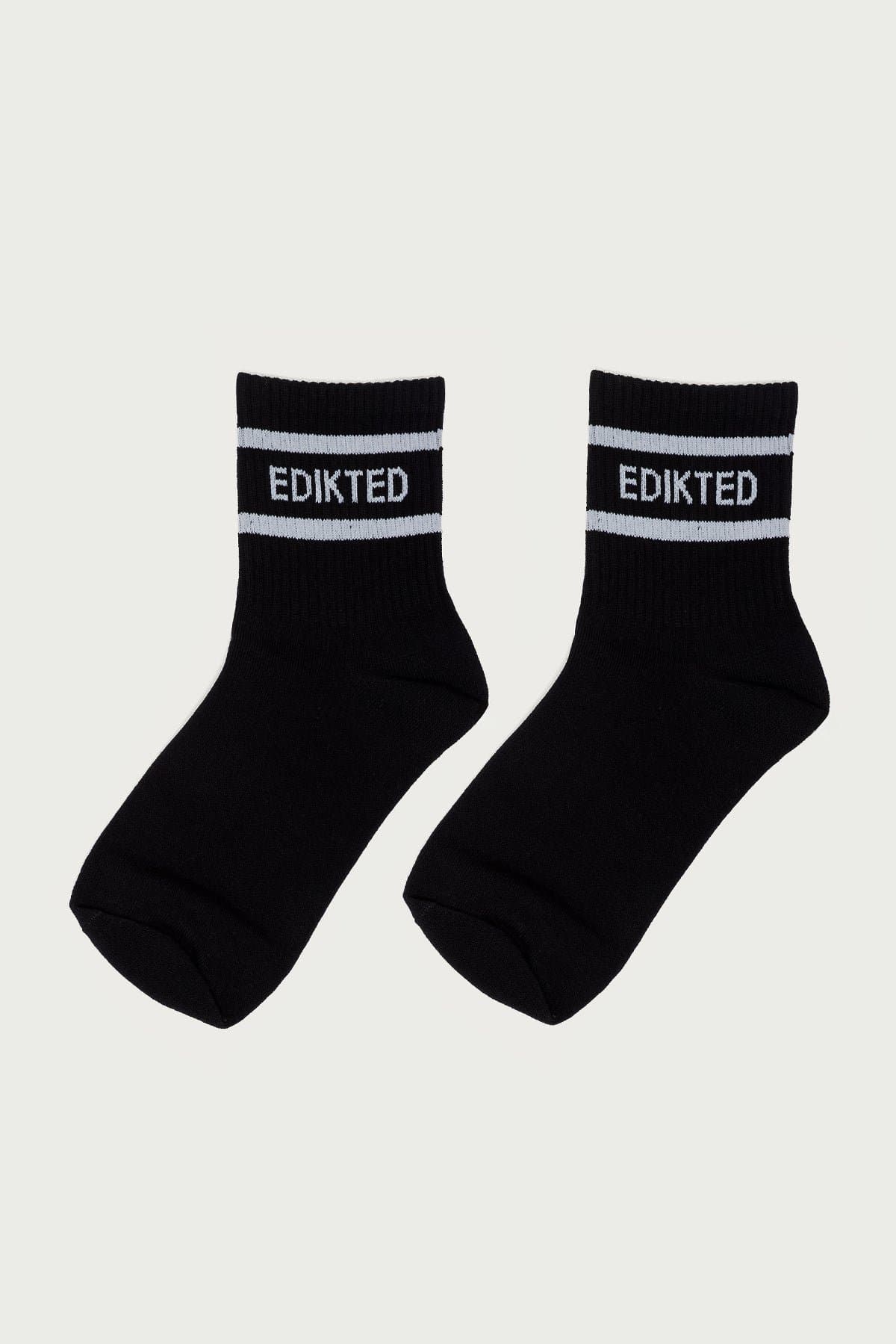 Edikted Graphic Text Socks - Cotton Polyester Spandex Blend, 10.2 Inch Length