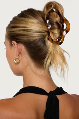 Abstract Tortoise Claw Clip Hair Accessory 4.3 Inch Plastic