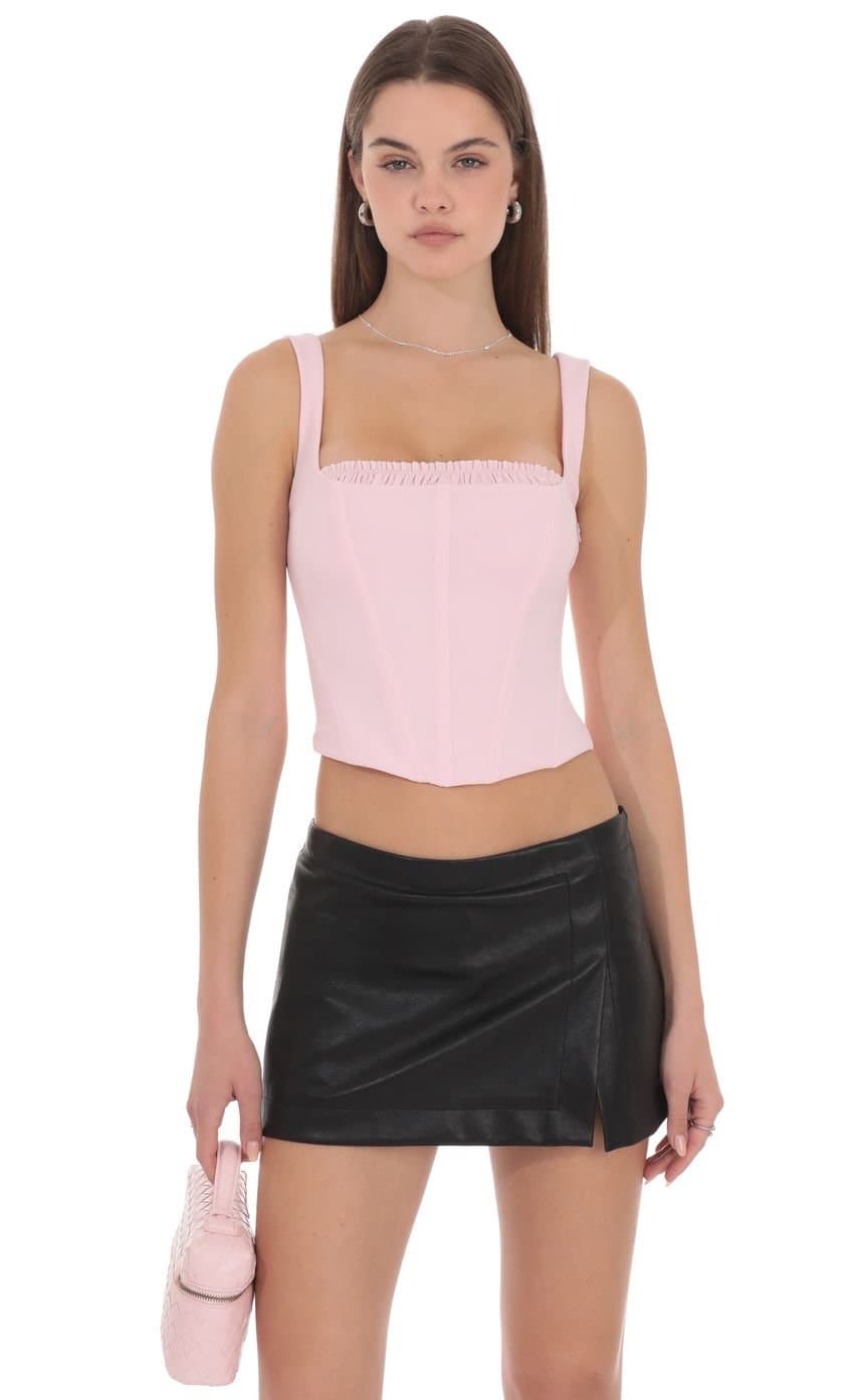 Alicia Faux Leather Skort