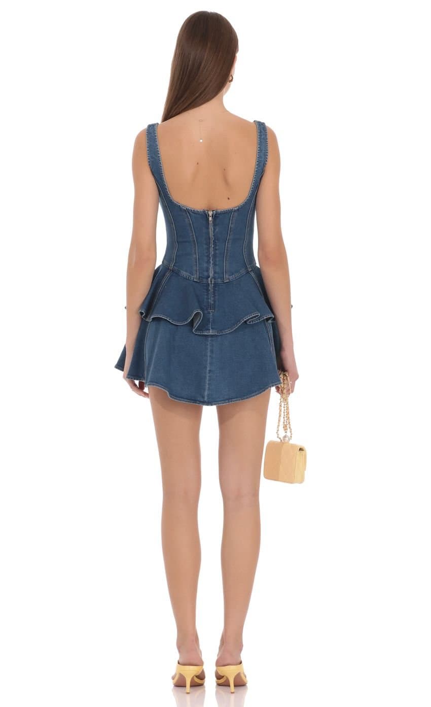Juliette Tiered Denim Mini Dress