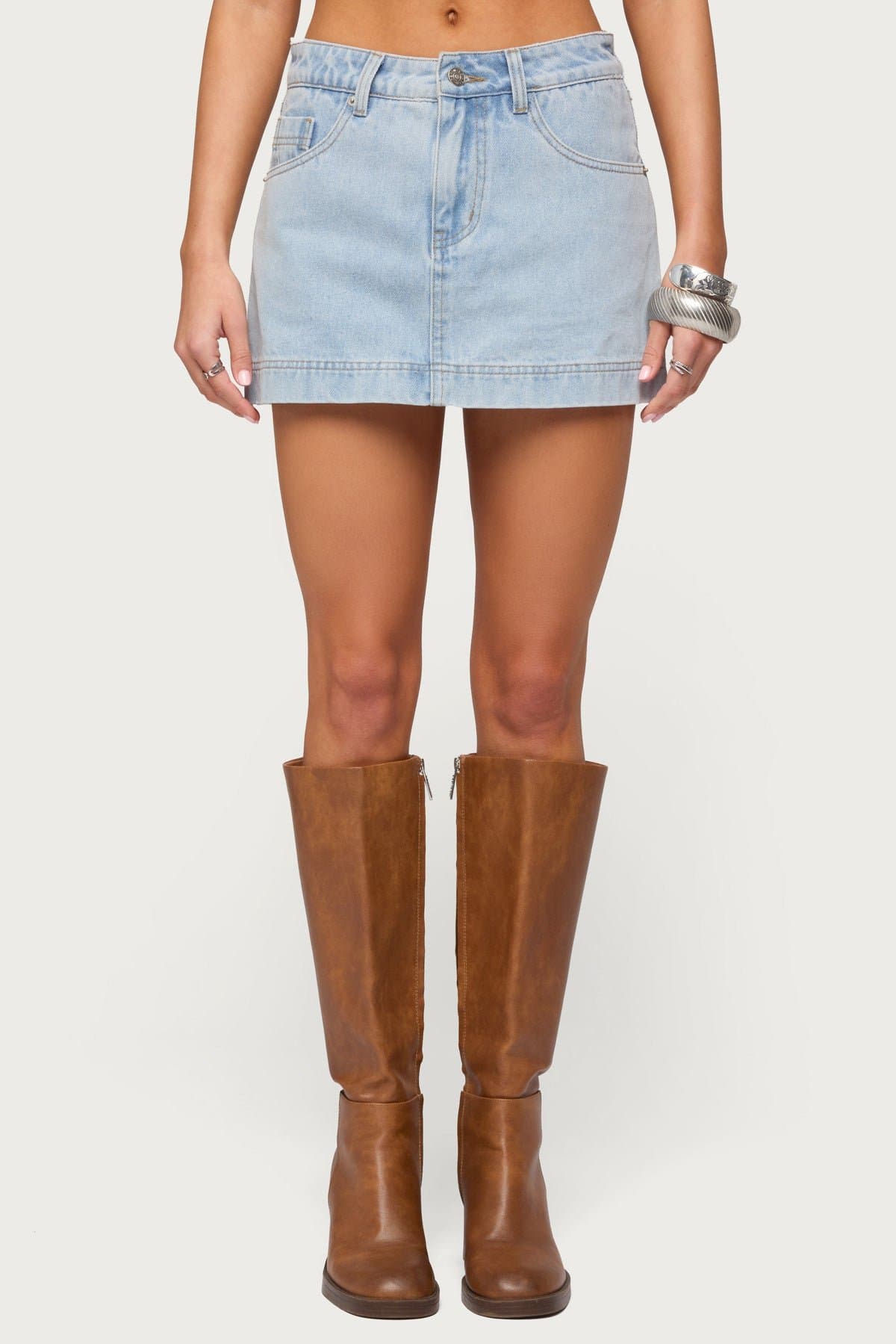 Shanice Denim Mini Skort - High Rise 100% Cotton