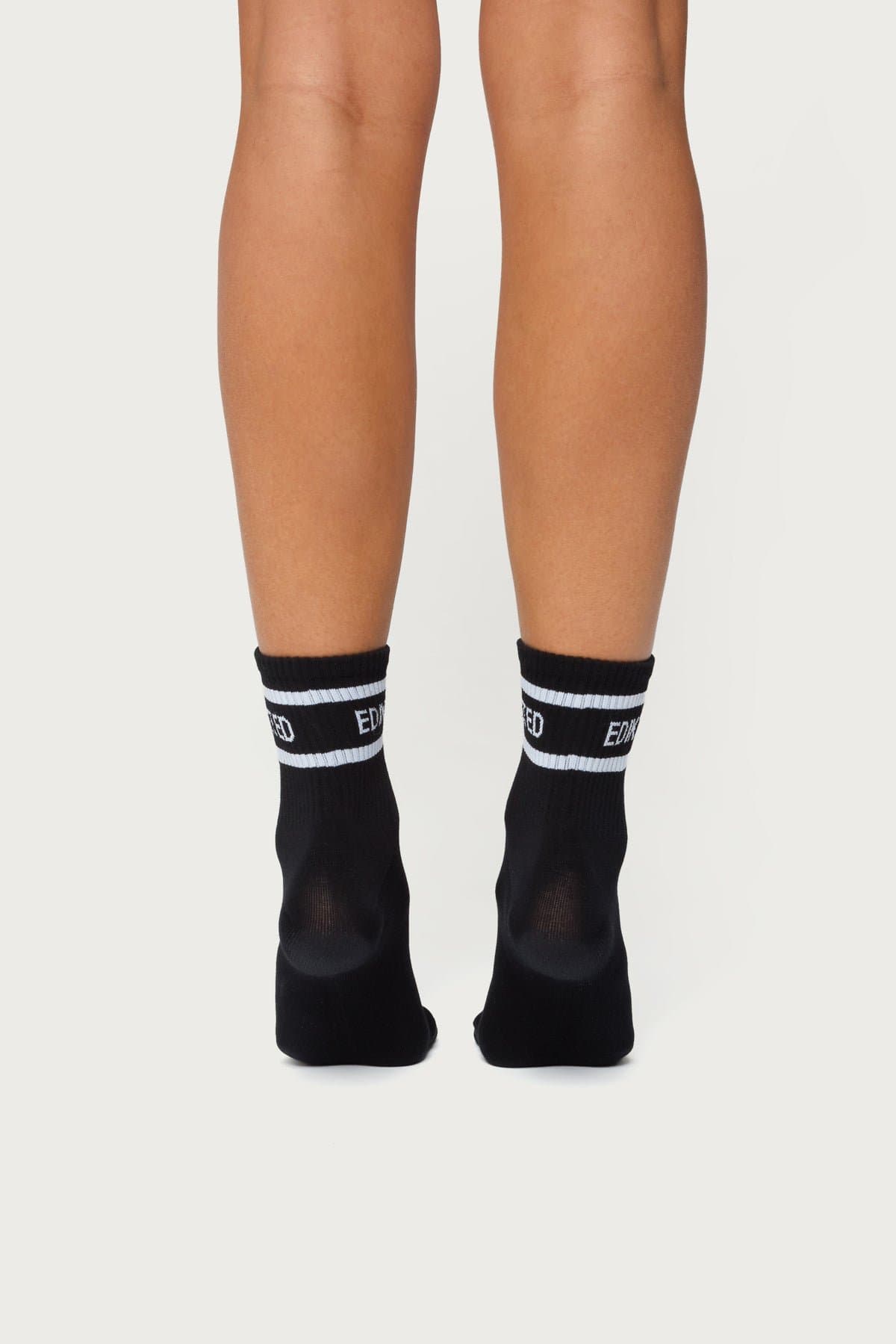 Edikted Graphic Text Socks - Cotton Polyester Spandex Blend, 10.2 Inch Length