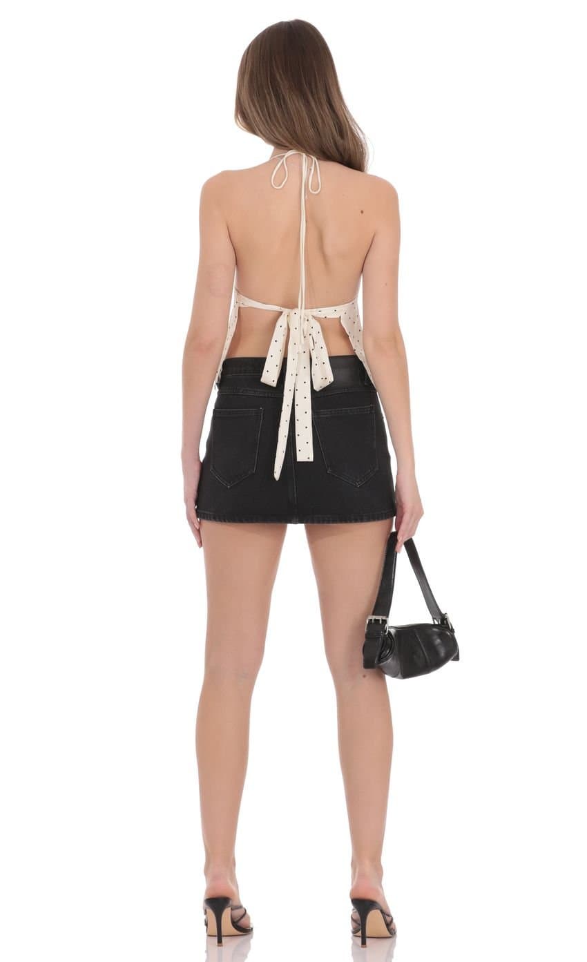 Triangle Polka Dot Top in Cream