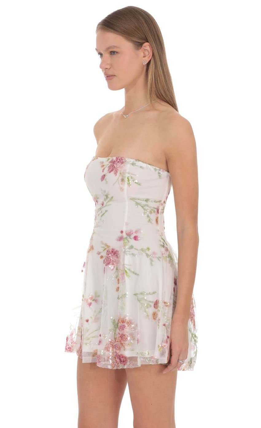 Melody Sequin Mini Dress in White