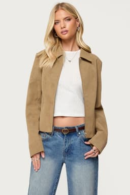 Cozette Faux Leather Jacket - Polyester Women's Jacket Size S