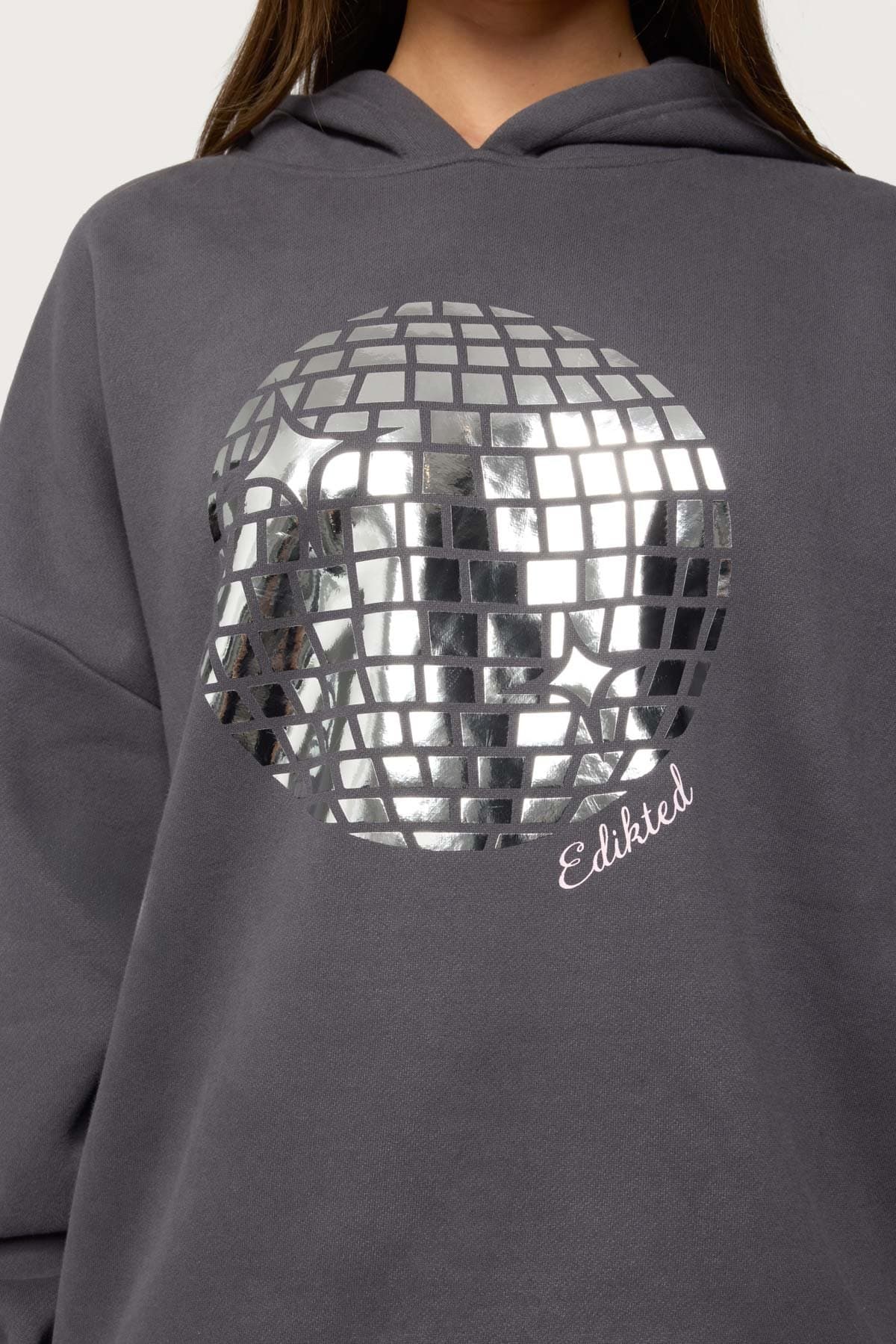 Disco Ball Hoodie - Cotton Polyester Graphic Print Unisex Sweatshirt