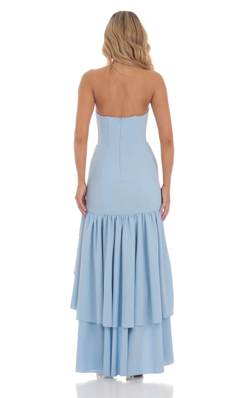 Strapless Corset Maxi Dress in Blue