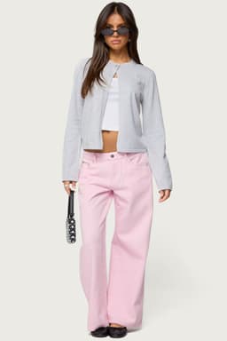 Petite Roman Low Rise Baggy Jeans 100% Cotton Rigid Denim Size S Inseam 28.3"