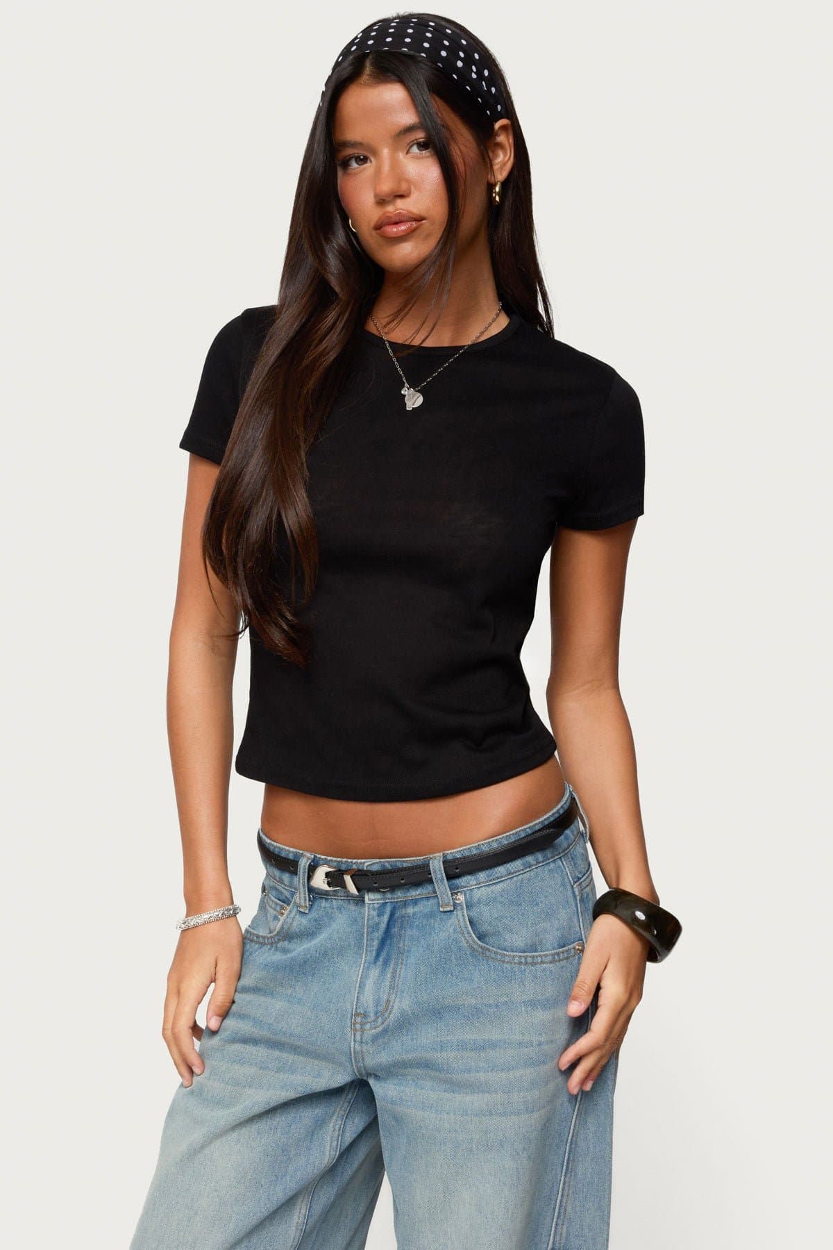 Nikkey Semi Sheer T-Shirt - Cotton Polyester Women's Top