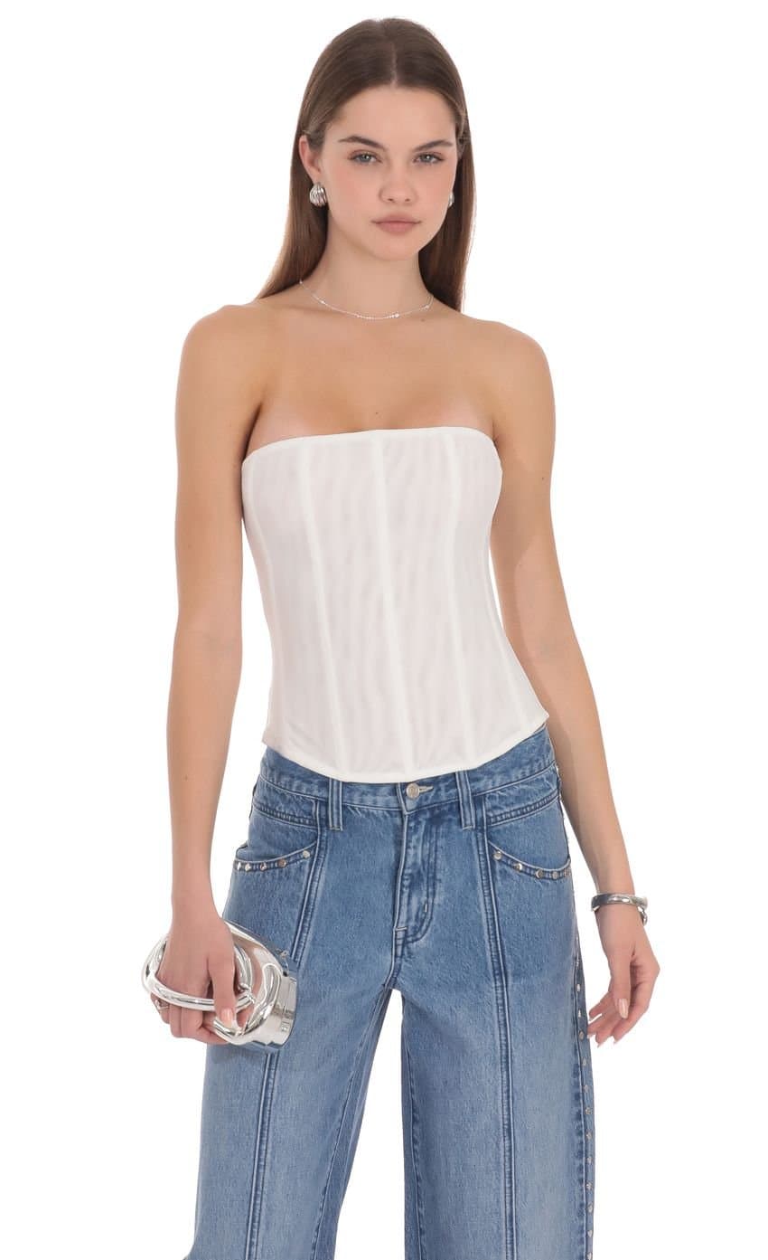 Daniella Corset Top in White