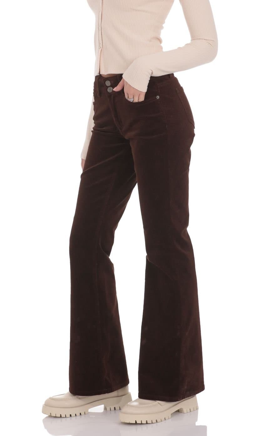 Corduroy Flare Jeans in Brown