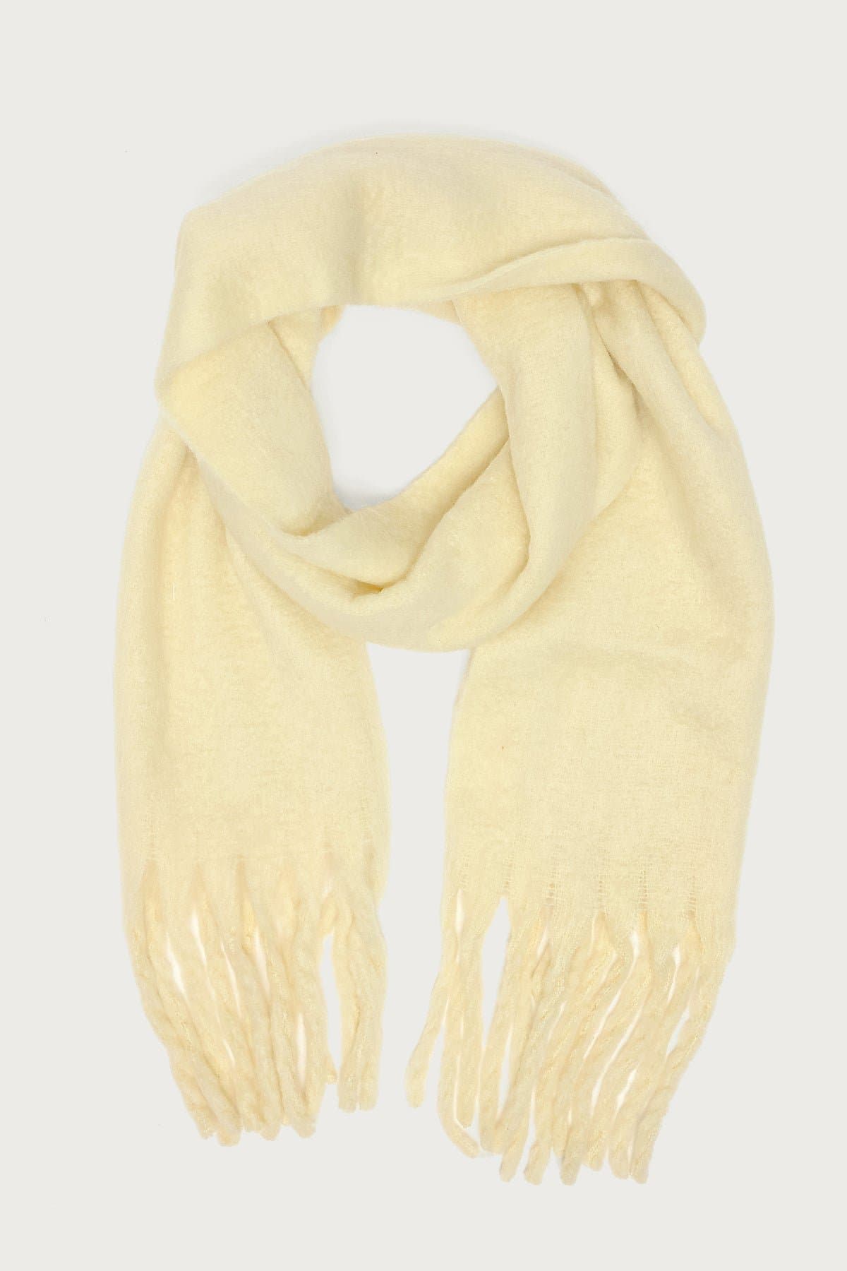 Fringed Chunky Polyester Scarf - 90.6" Length 13.8" Width