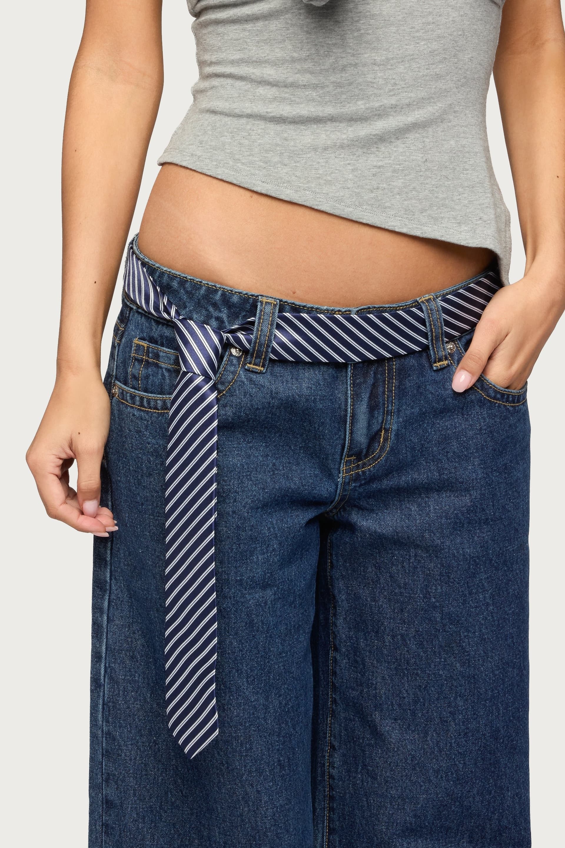 Striped Polyester Necktie - 61 Inch Length, 2 Inch Width