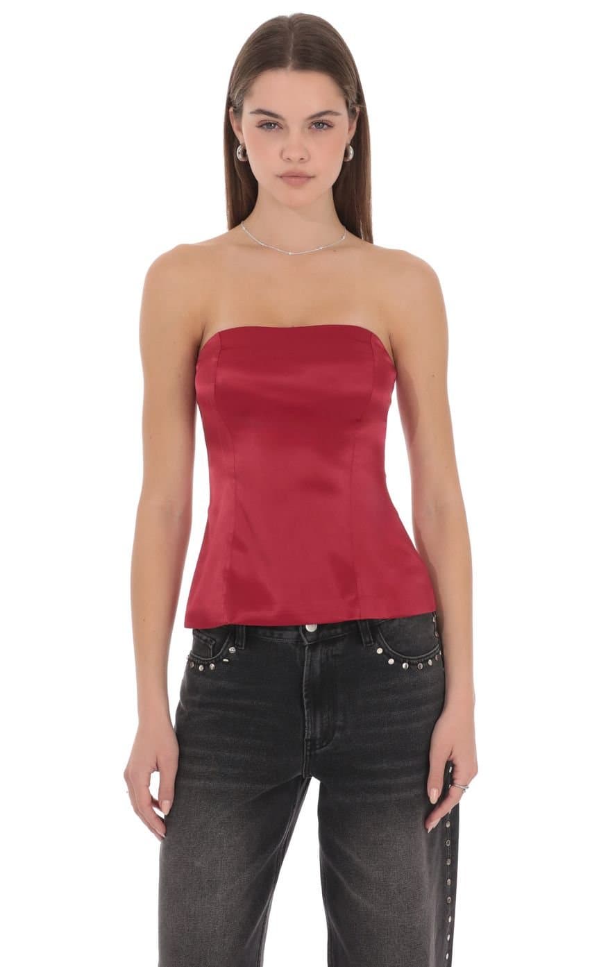 Anastasia Strapless Satin Top