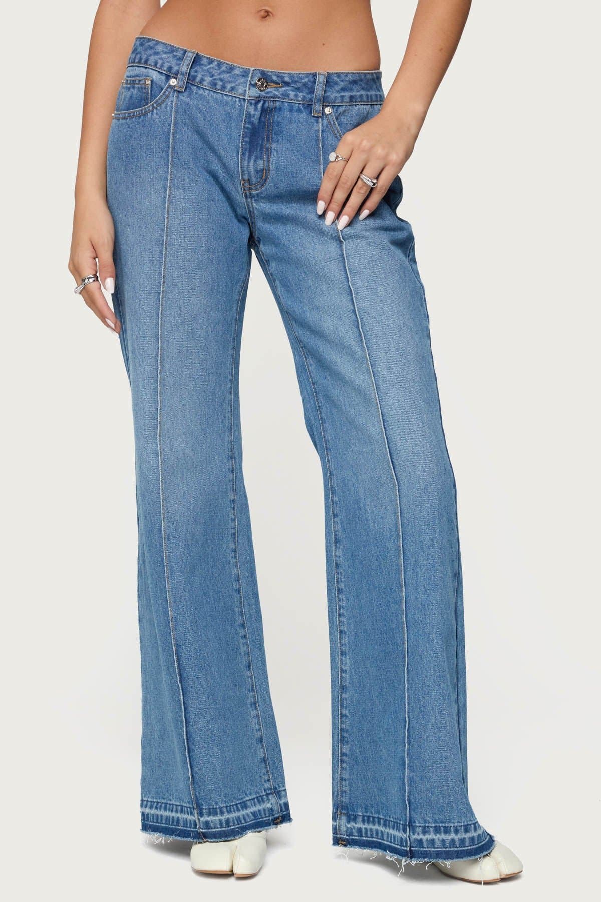 Nerissa Low Rise Bootcut Jeans in Rigid 100% Cotton Denim
