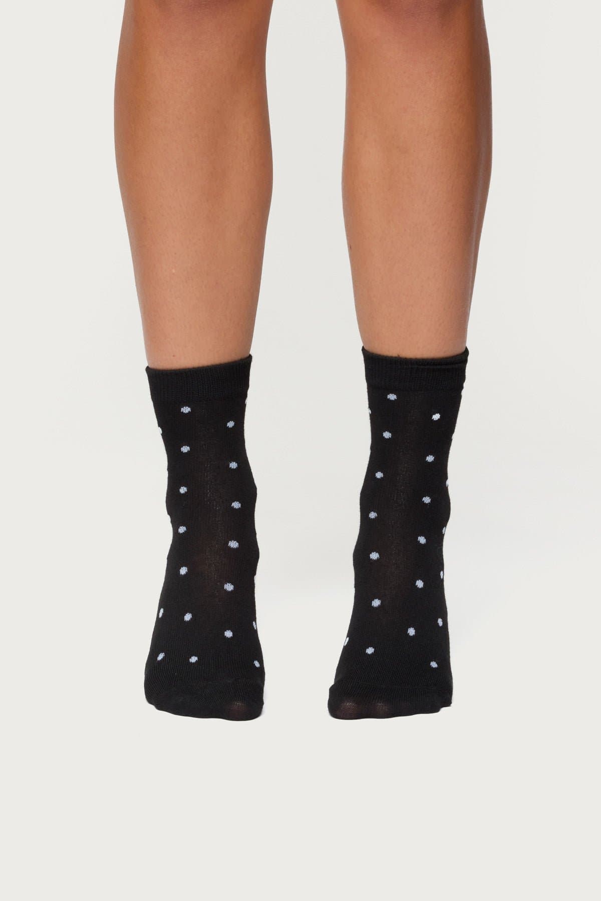 Polka Dot Sock Pack of 2 - Polyester Cotton Blend, 10.6 Inch Length
