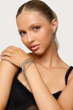 Assorted Silver Tone Metal Chain Bracelet Pack of 6 - 7.1 Inch Length