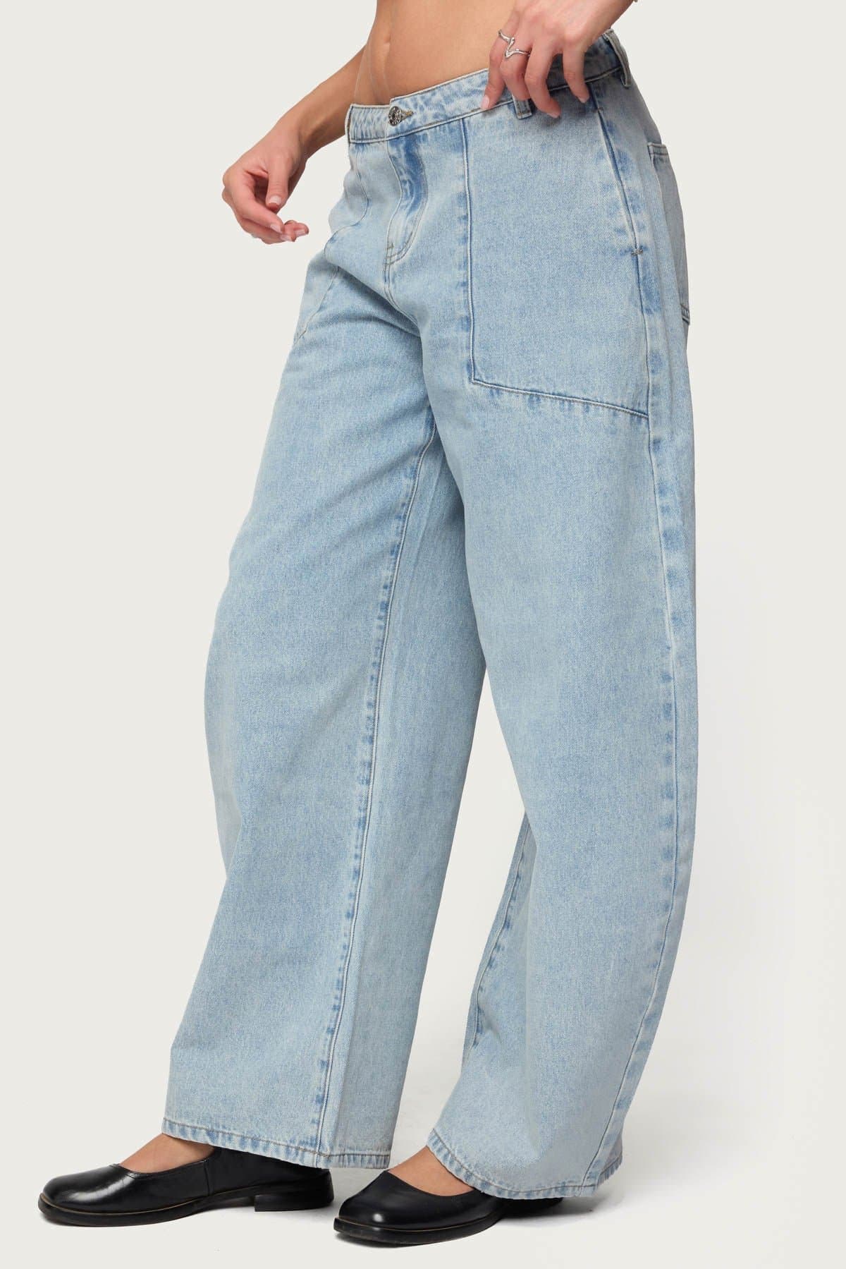Jolie Low Rise Barrel Jeans in Rigid 100% Cotton Denim