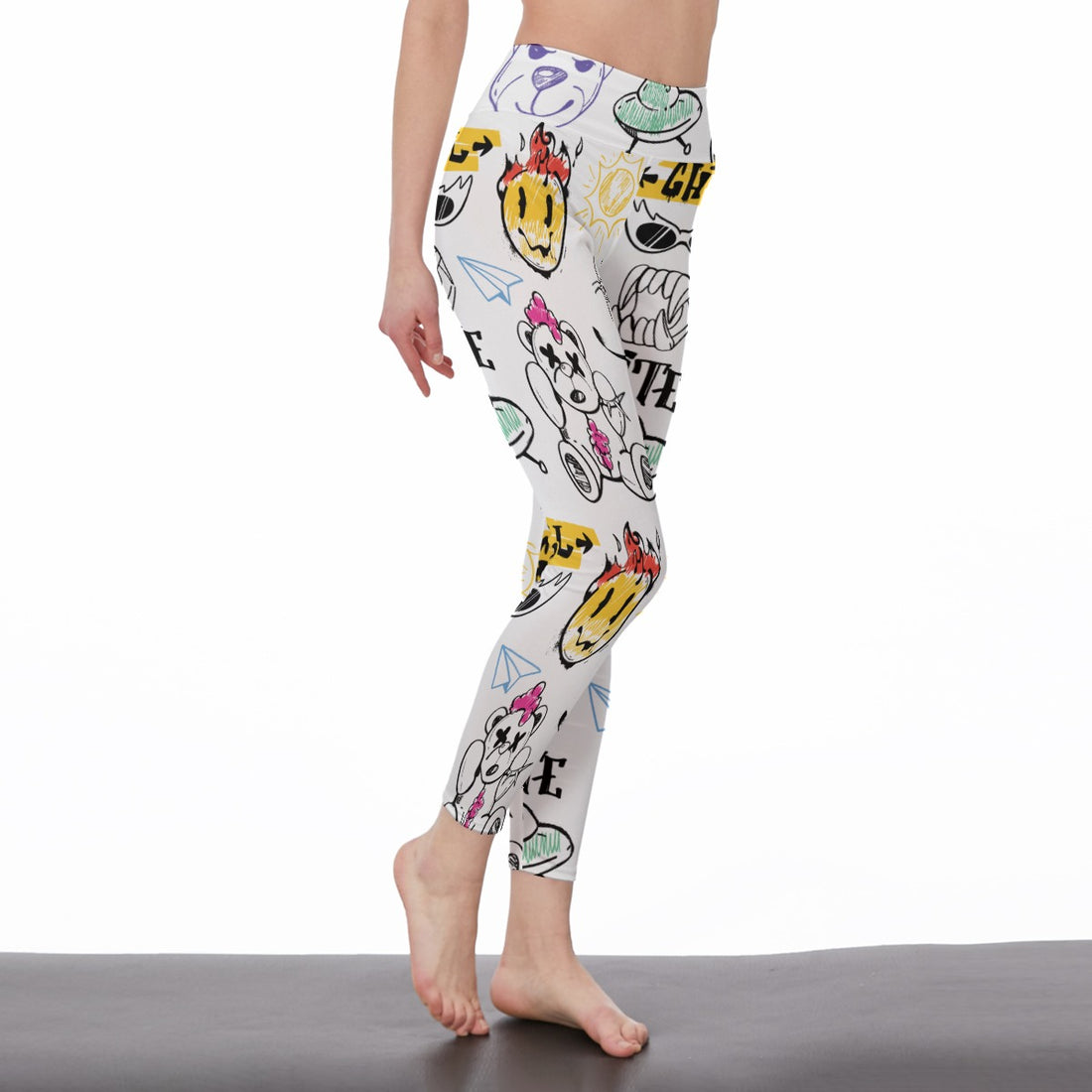 Edgy Graffiti Leggings| Side Stitch Closure