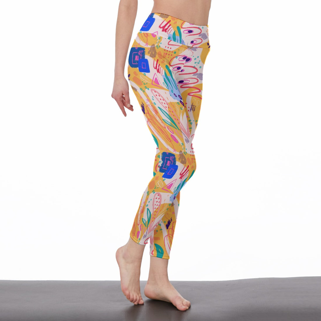 Women's High-Waist Abstract Print Yoga Leggings - Soft & Stretchy