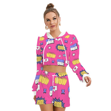 Women's Hoodie and Shorts Set with Comic Book Pop Art Prints – Fun & Trendy Outfit