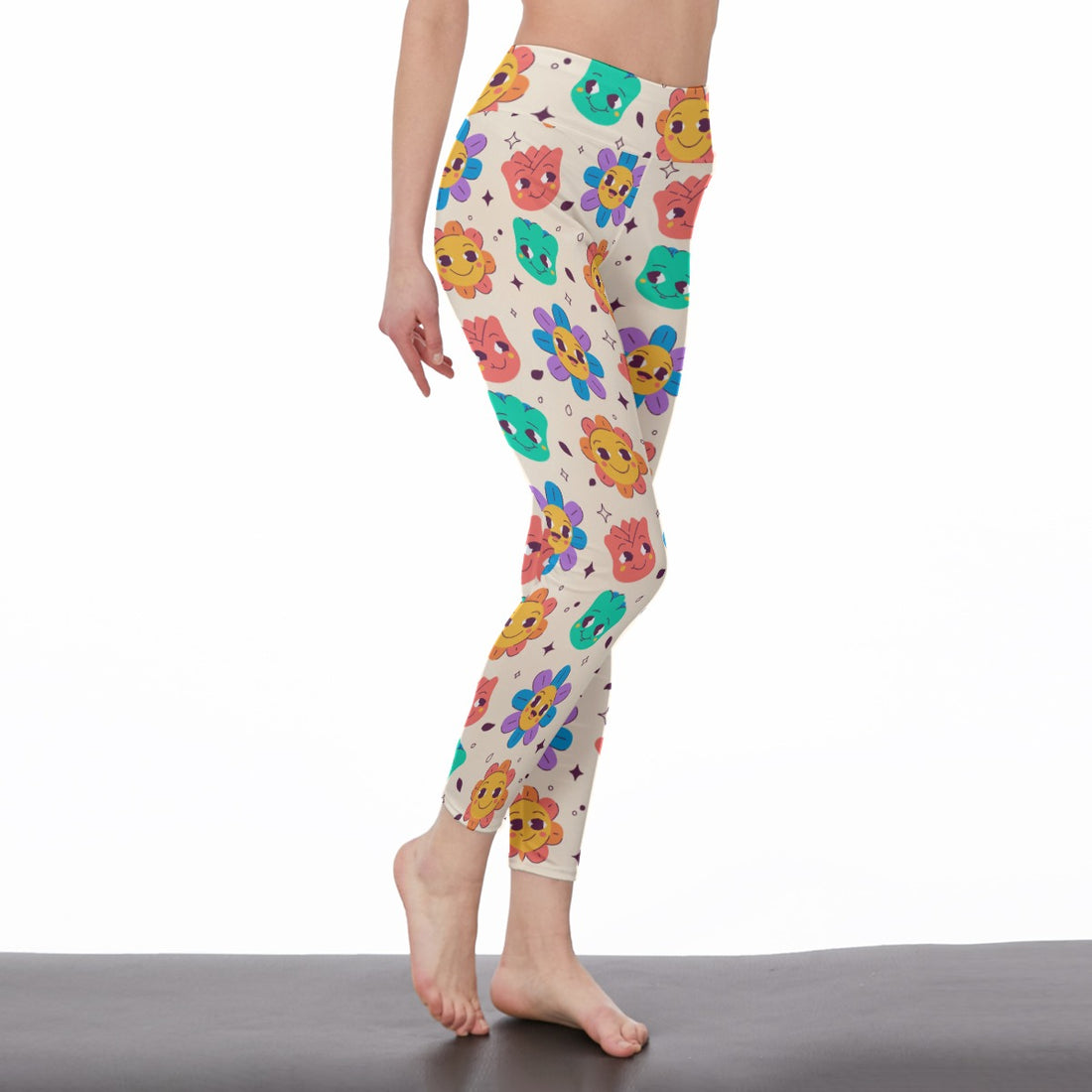 Women's High-Waist Cute Floral Cartoon Leggings