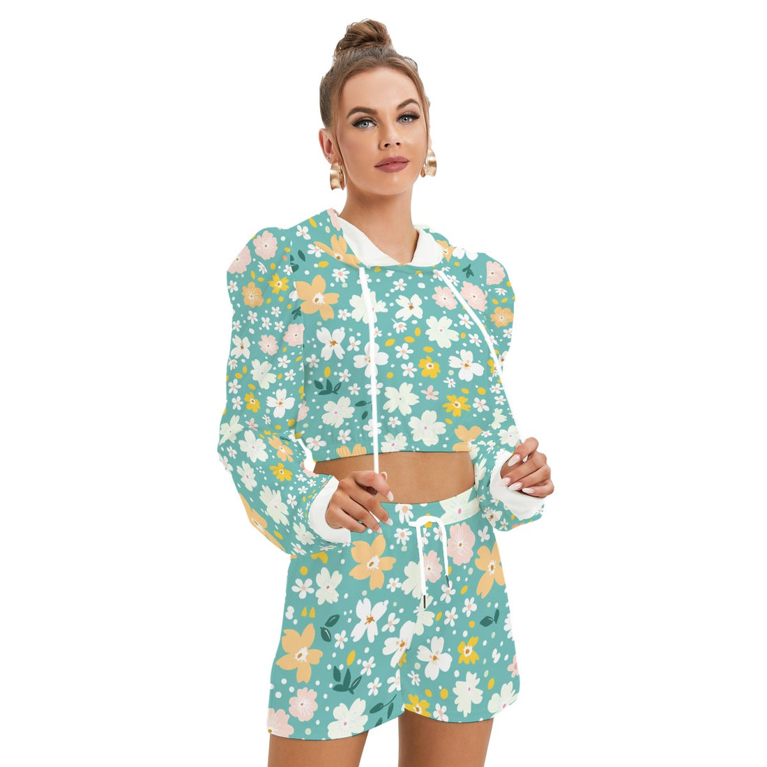 Floral Escape Hoodie & Shorts Set