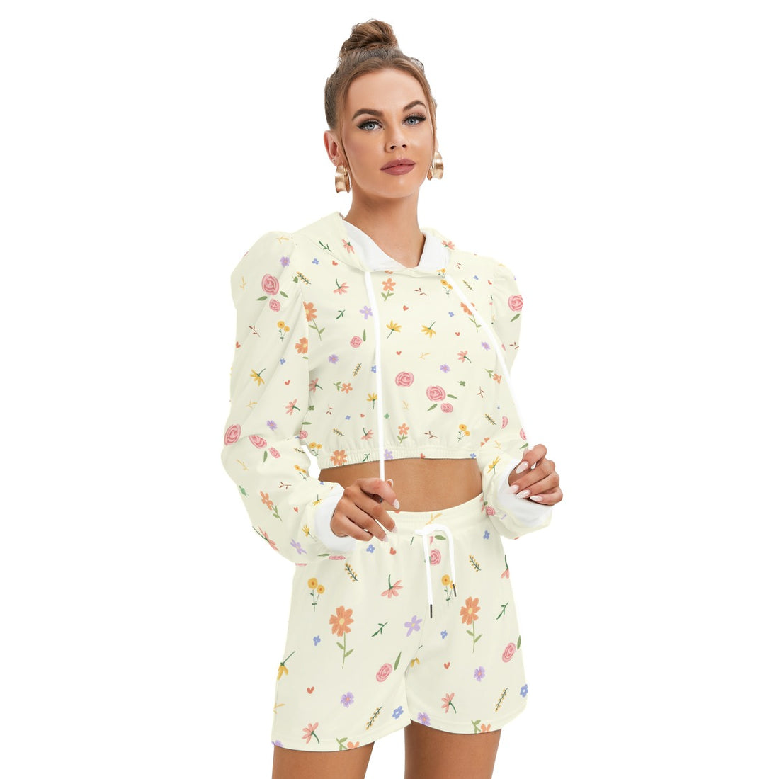 Floral Dreams Hoodie & Shorts Set