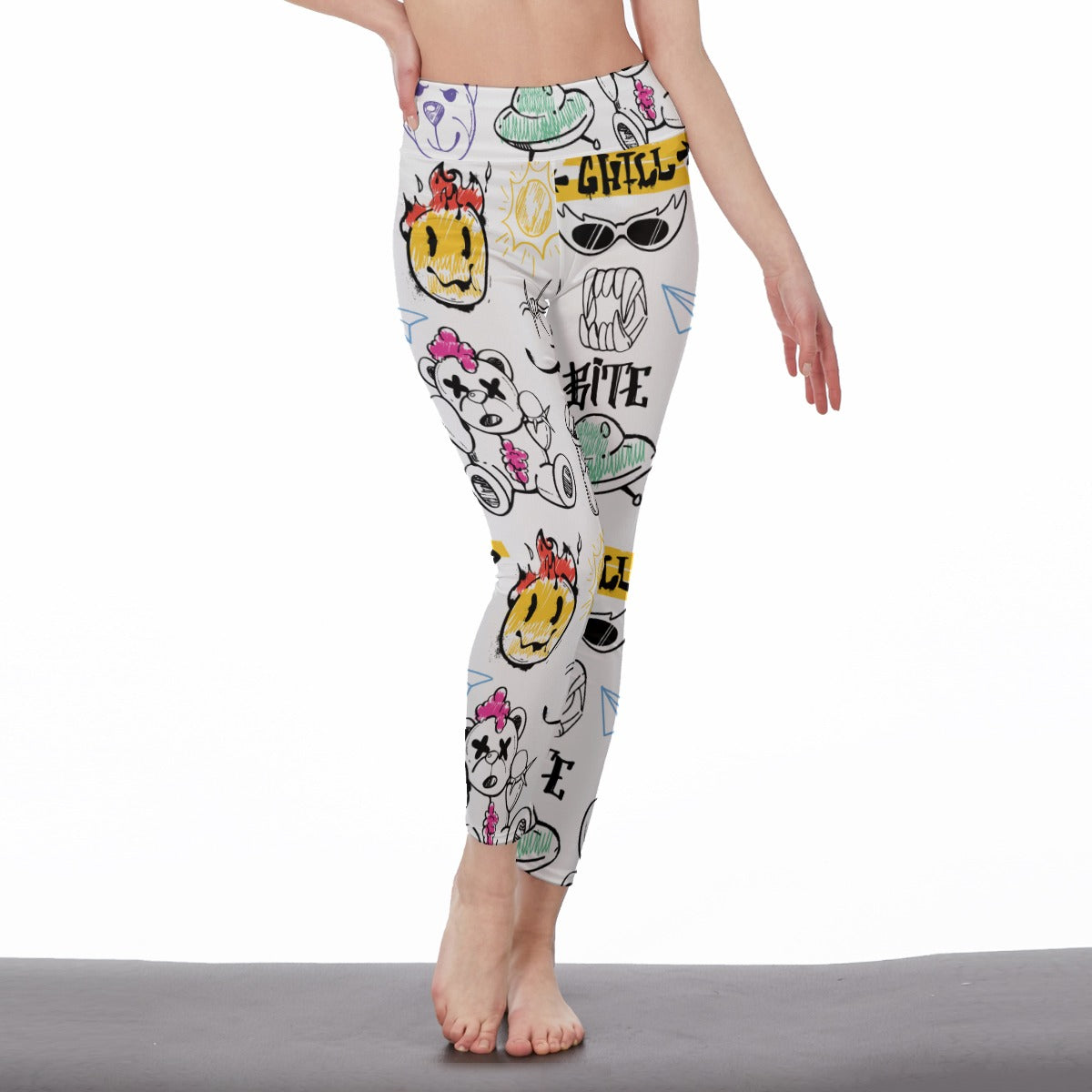 Edgy Graffiti Leggings| Side Stitch Closure