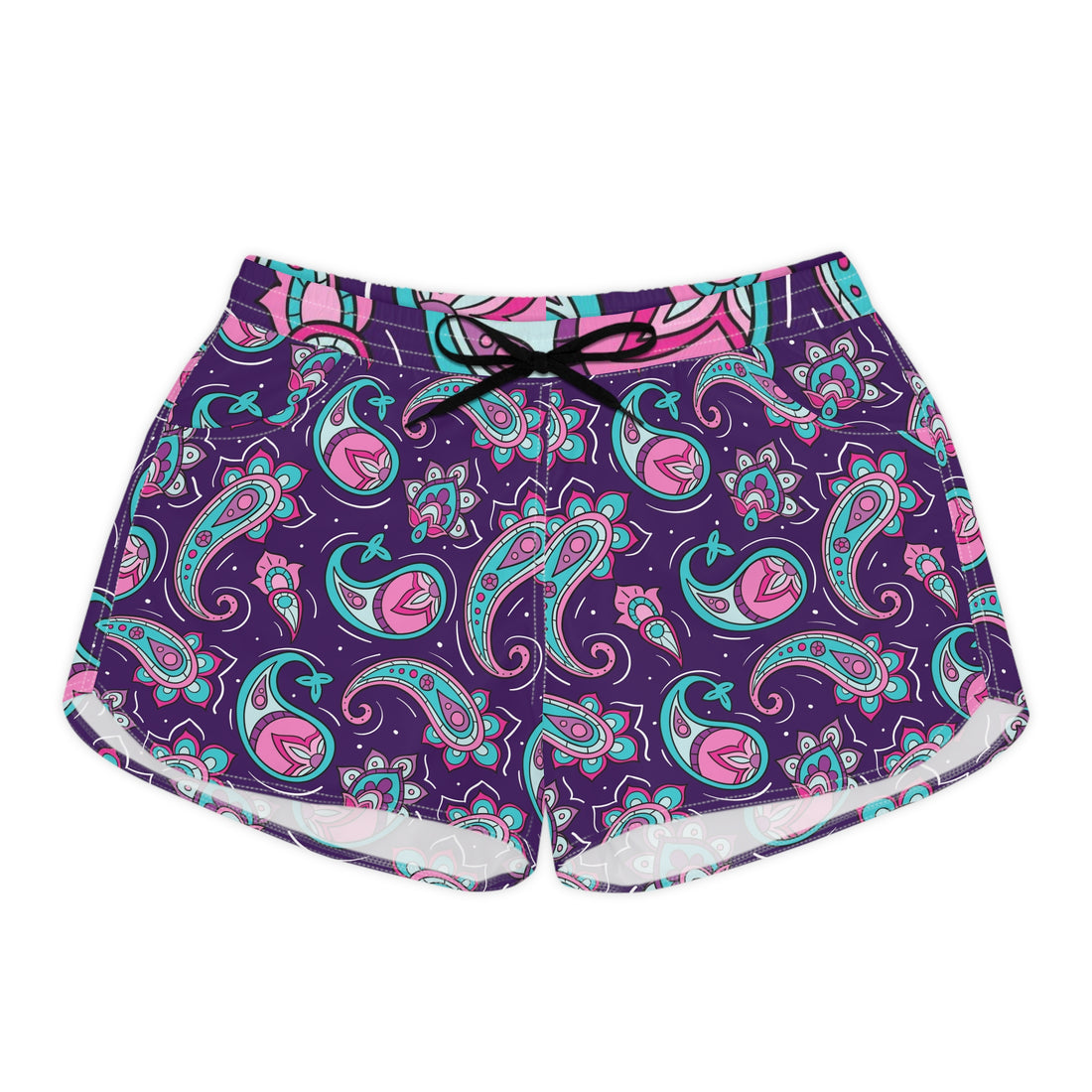 Purple Paisley Lightweight Sports Shorts – Comfortable and Stylish Activewear for Women