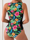 Floral One Piece Swimsuit - As shown / S