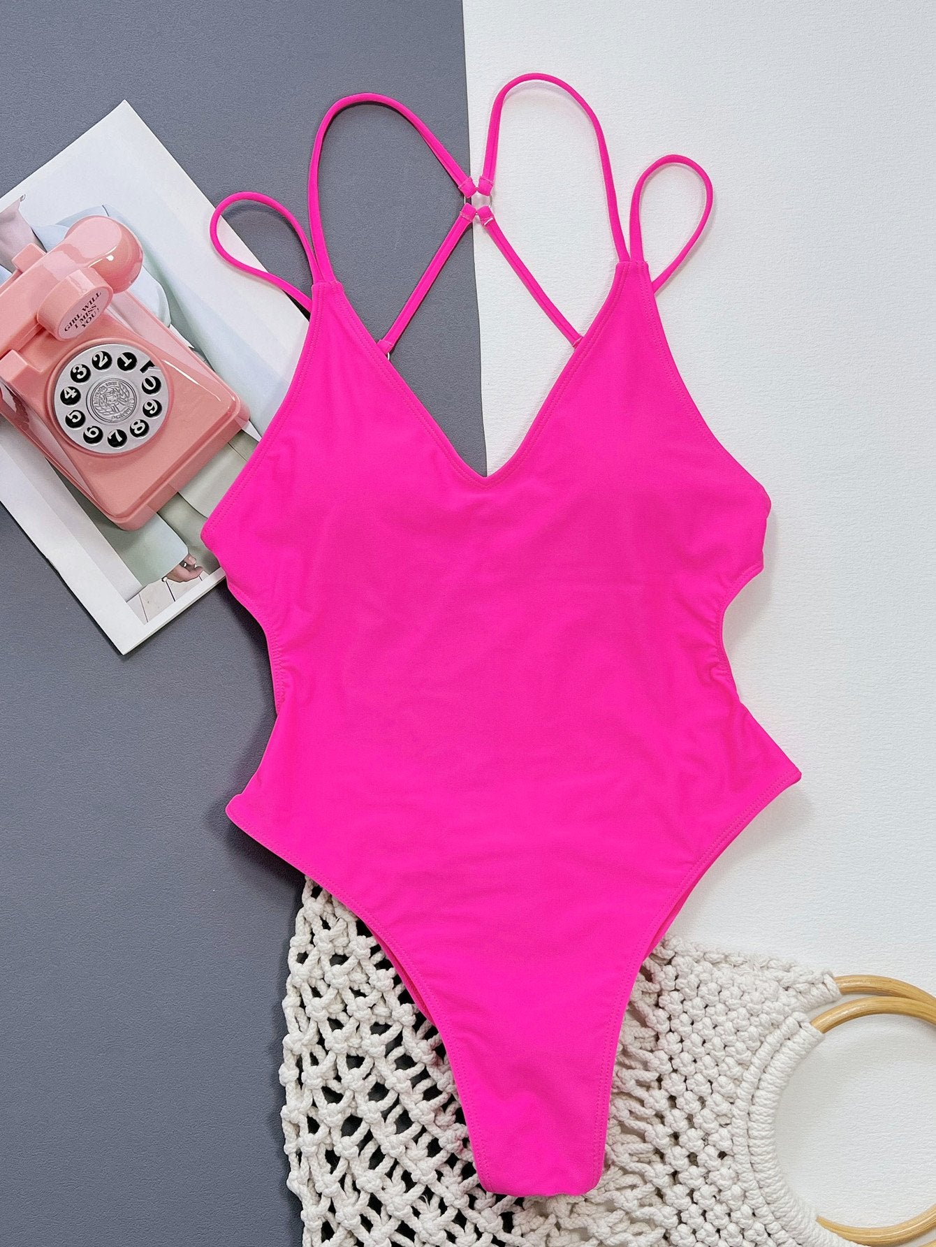 Sexy backless multi olor one piece Swimsuit - Picture 1 / S