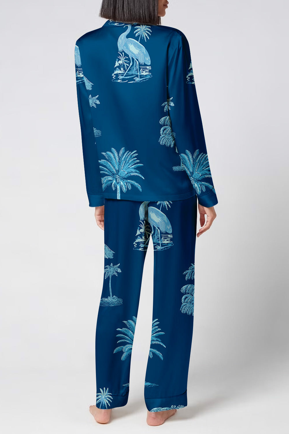 Blue Tropic Serenity Satin Pajama Set