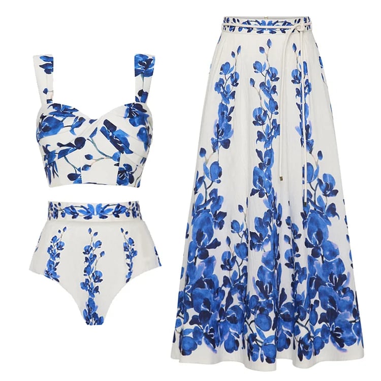 84Volt  Printed Bikini Swimsuit Set - As shown / S