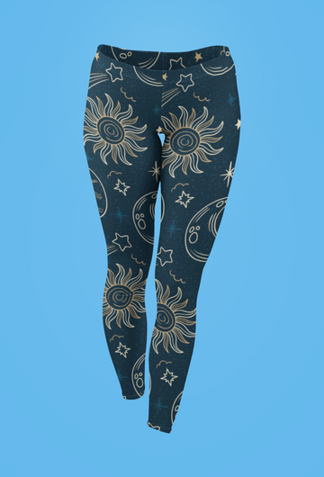 Celestial Sun and Moon Leggings - Cosmic Chic Activewea