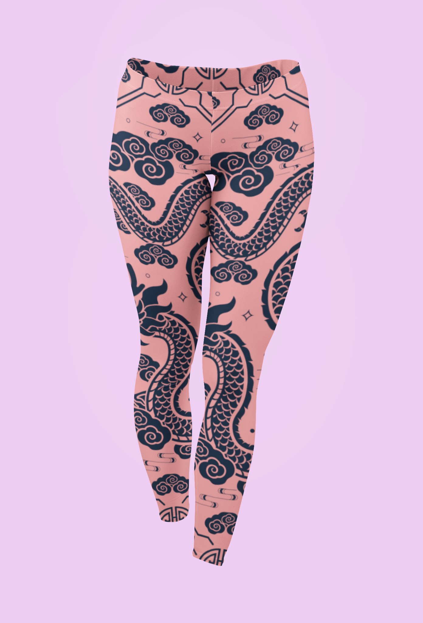 Pink Dragon Harmony Leggings - Bold and Feminine Elegance