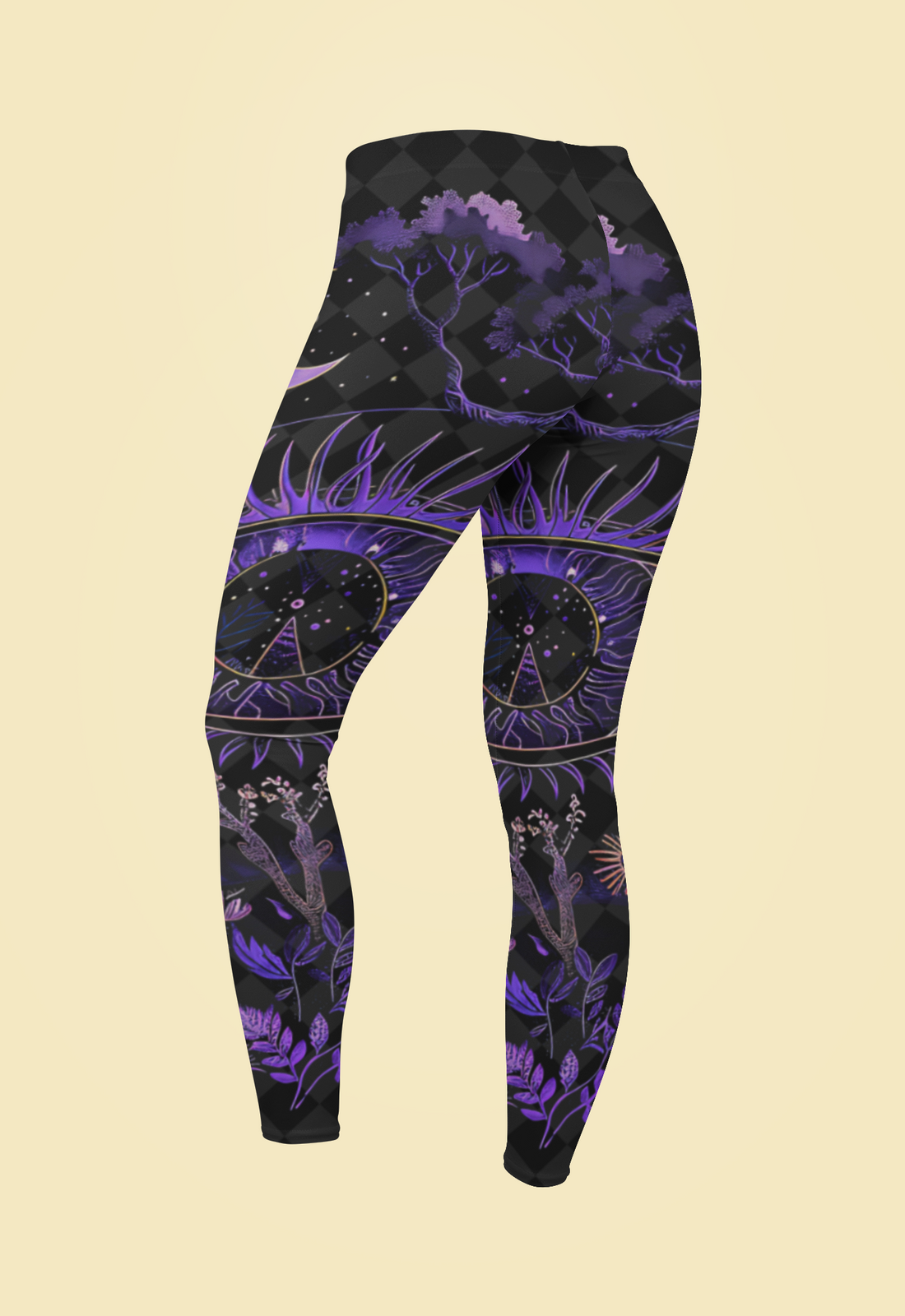 Celestial Moonlit Women Leggings | Side Stitch Closure