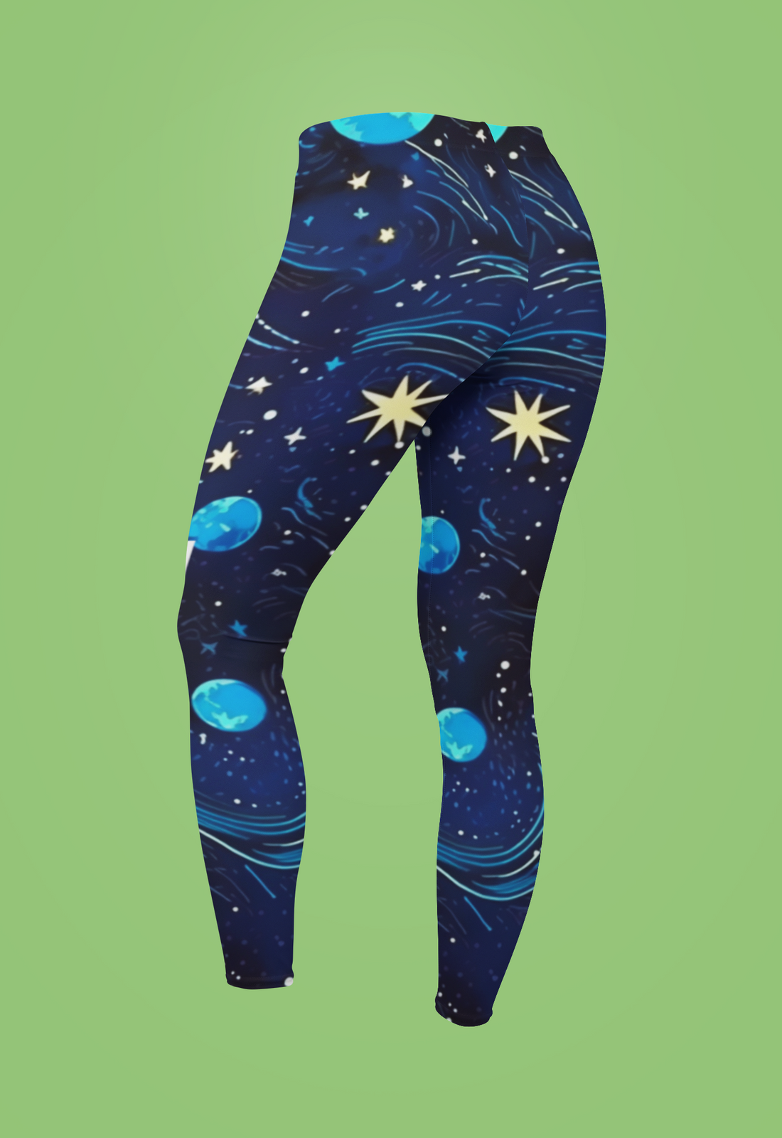 Galactic Glow Long Women Leggings | Side Stitch Closure