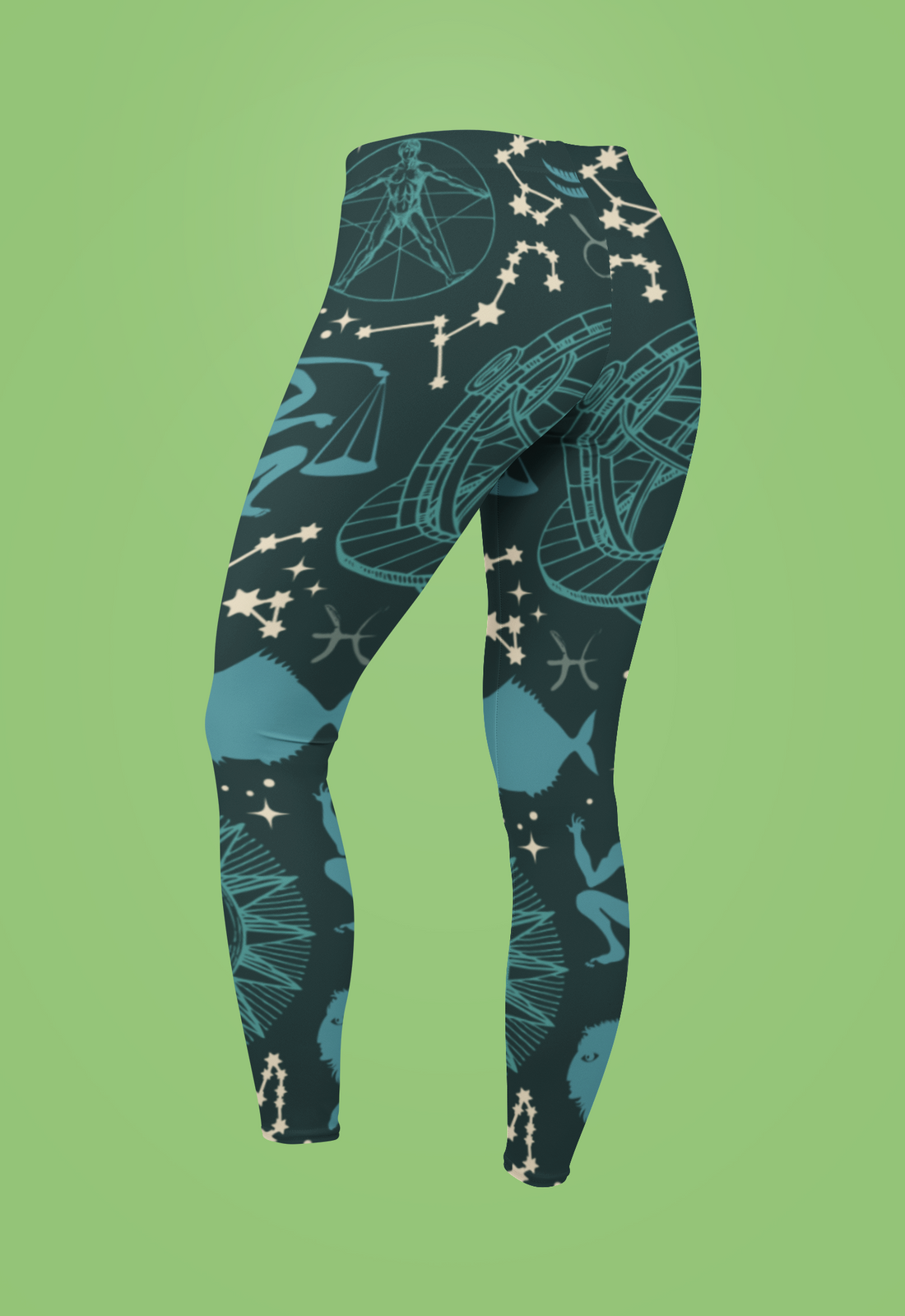 Cosmic Zodiac Leggings - Starry Astrology-Inspired Activewear