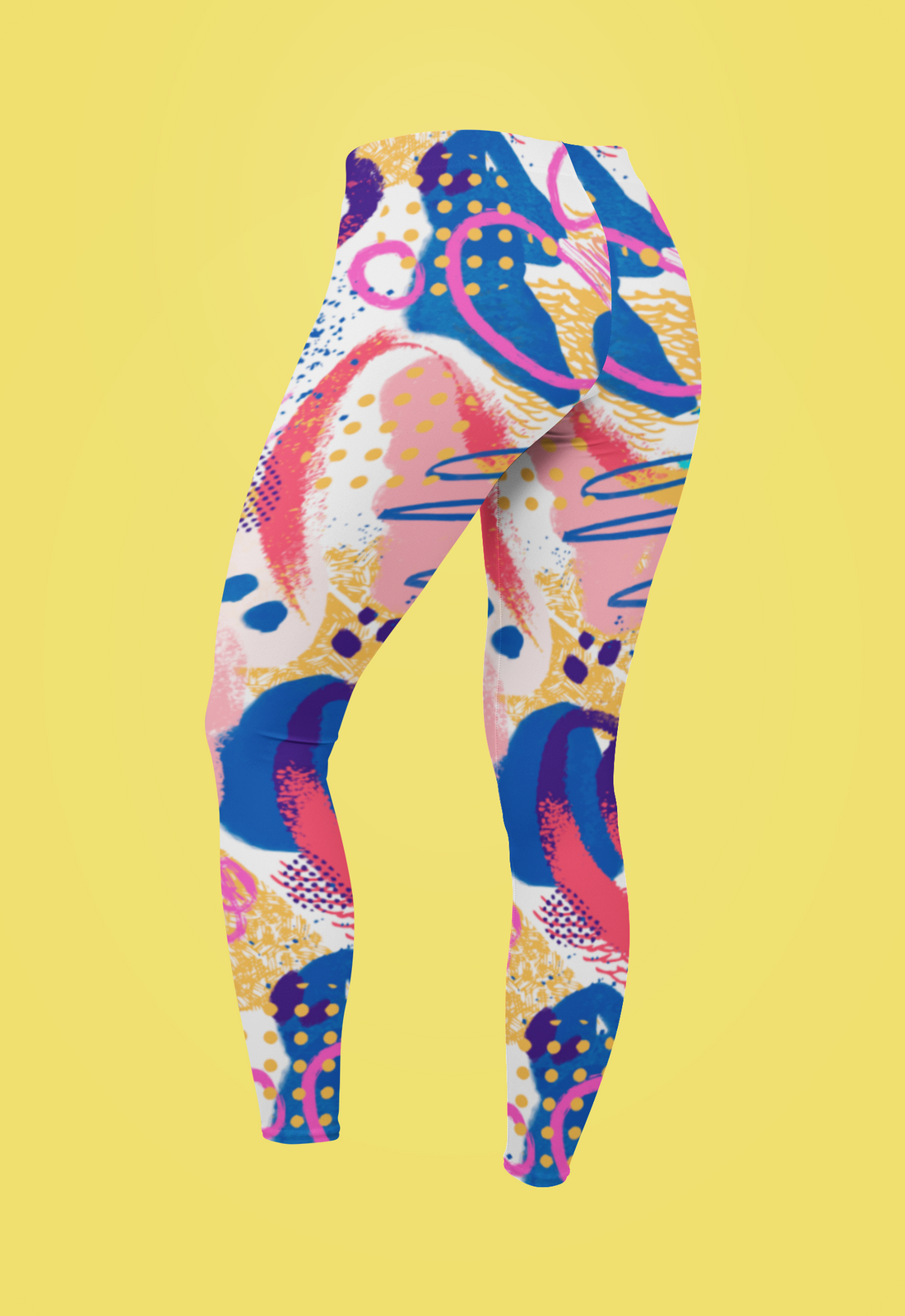 Abstract Splash Leggings - Vibrant Artistic Style