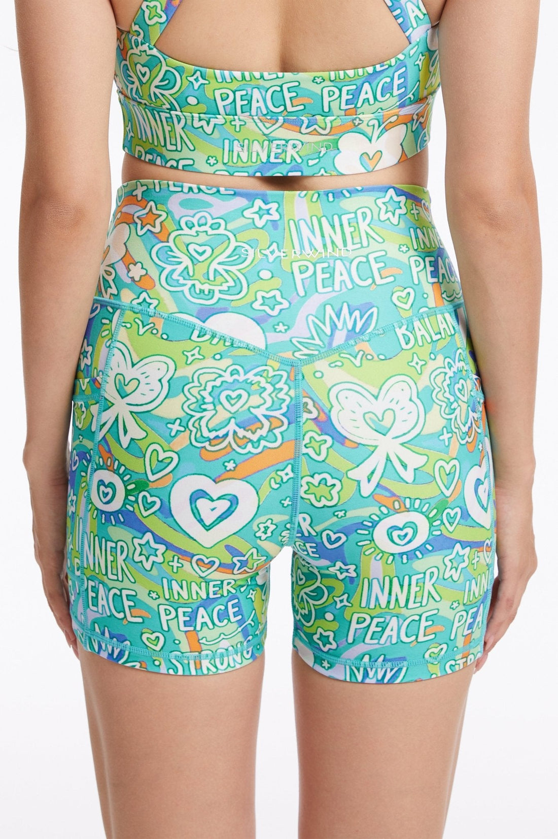 Inner Peace Crossover High-Waisted Shorts With Pockets
