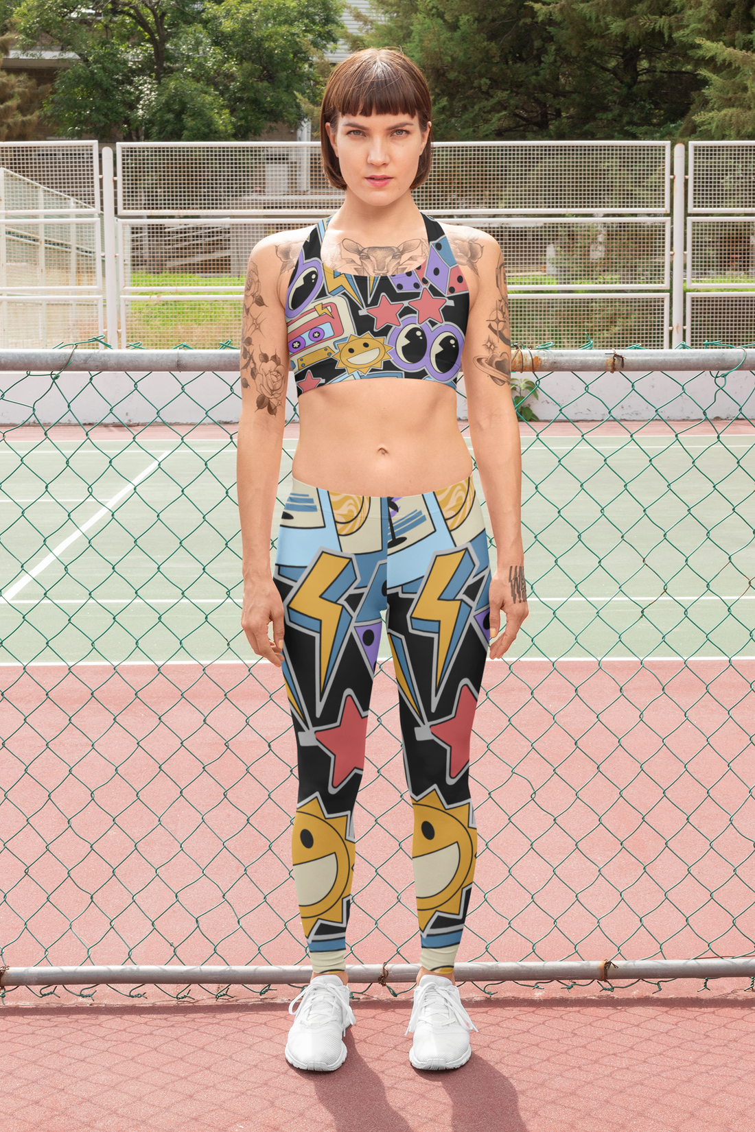 Cosmic Playcourt Women Leggings | Side Stitch Closure